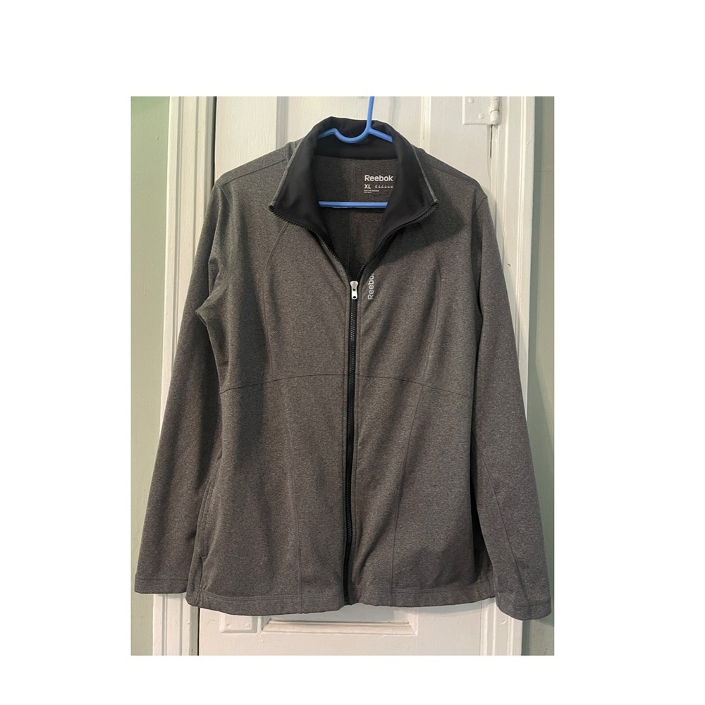 Reebok Women's Dark Gray Zip-Front Track Jacket